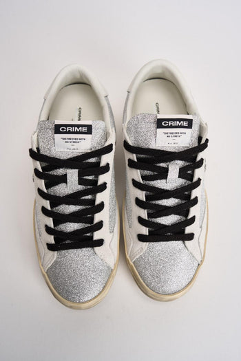 Sneakers donna glitterato argento - 3