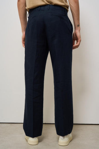 Pantalone uomo in lino blu - 4