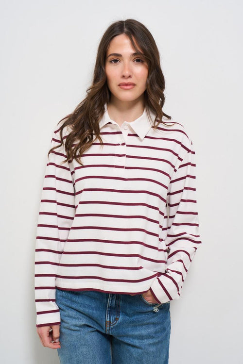 Polo donna a righe rossa - 1