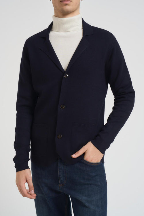 Cardigan uomo scollo a V blu