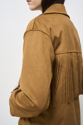 Giacca donna in suede marrone - 5