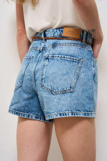 Shorts donna in denim medio - 4