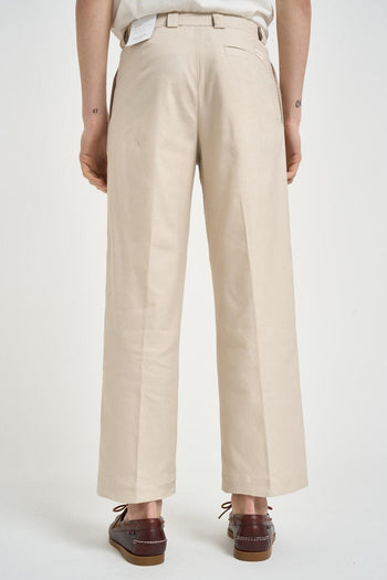 Pantalone uomo con pinces beige - 3