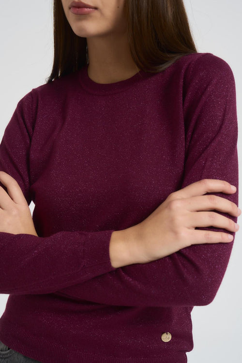 Maglia donna girocollo bordeaux - 2