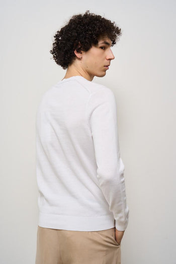 Maglia uomo girocollo bianca - 5