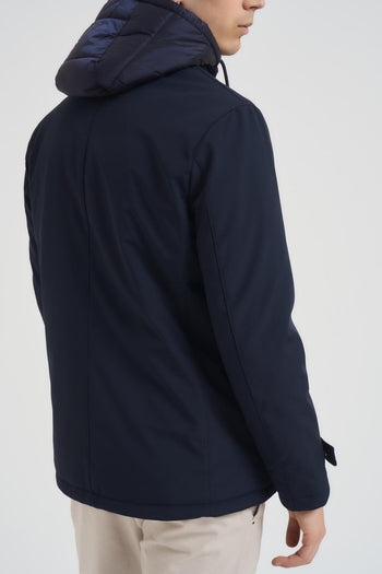 Giubbotto uomo con cappuccio blu notte - 4