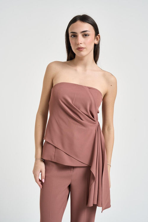 Completo donna top e pantalone malva - 2