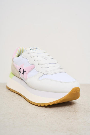 Sneakers donna platform bianche e rosa - 4
