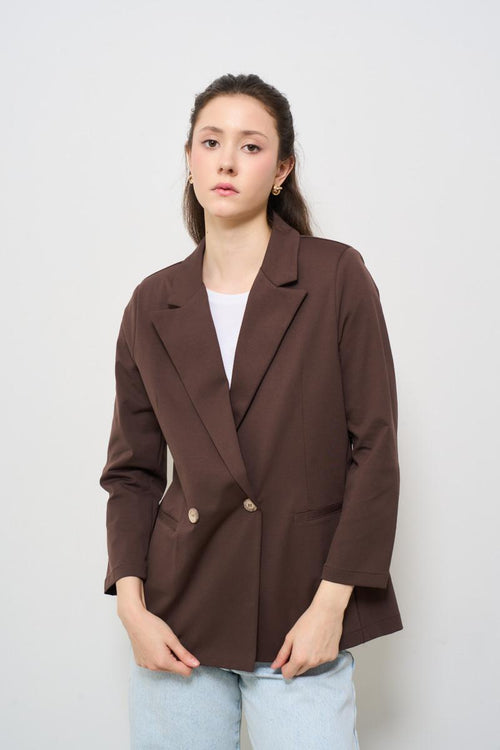 Giacca donna doppiopetto marrone