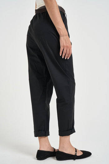 Pantalone donna a gamba dritta nero - 4