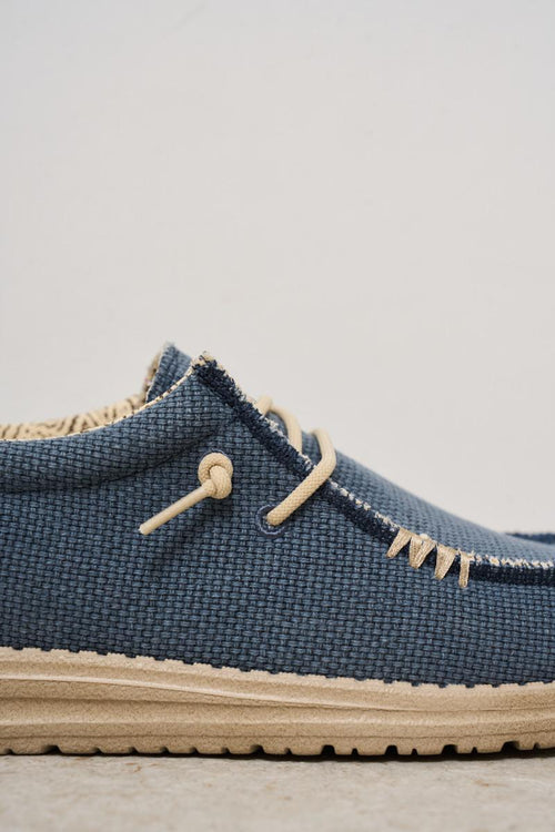Scarpa da barca uomo Wally blu - 2