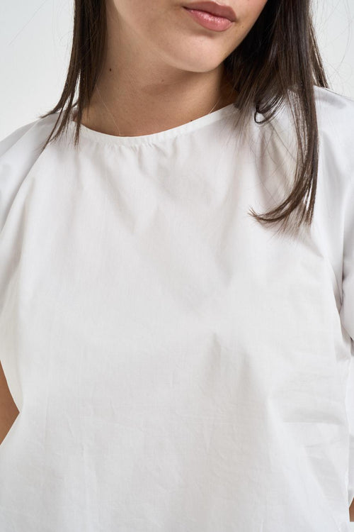 Blusa donna manica corta bianca - 2
