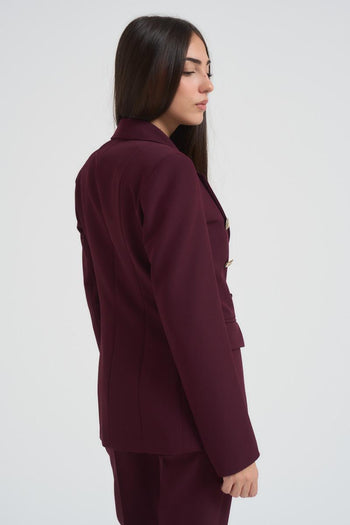 Giacca donna doppiopetto bordeaux - 5