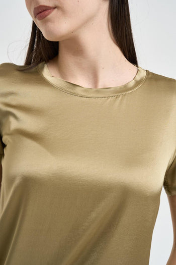Blusa donna satinata verde - 3