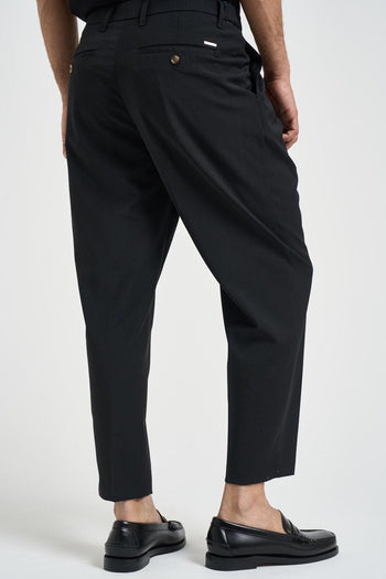 Pantalone uomo con pinces nero - 3