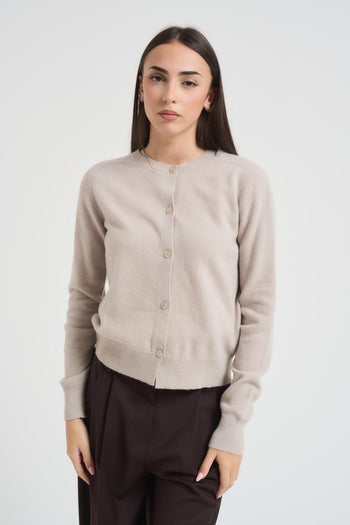 Set cardigan donna e t-shirt gesso - 3