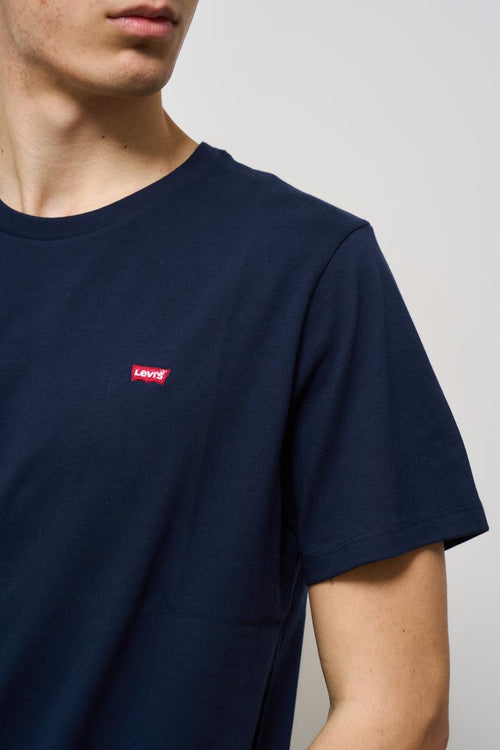 T-shirt uomo girocollo blu con logo - 2