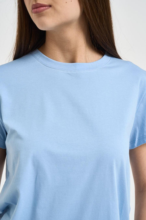 T-shirt donna girocollo celeste - 2