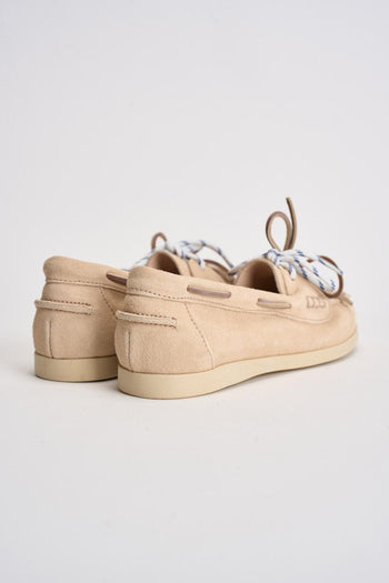Mocassino donna da barca in suede rosa cipria - 6