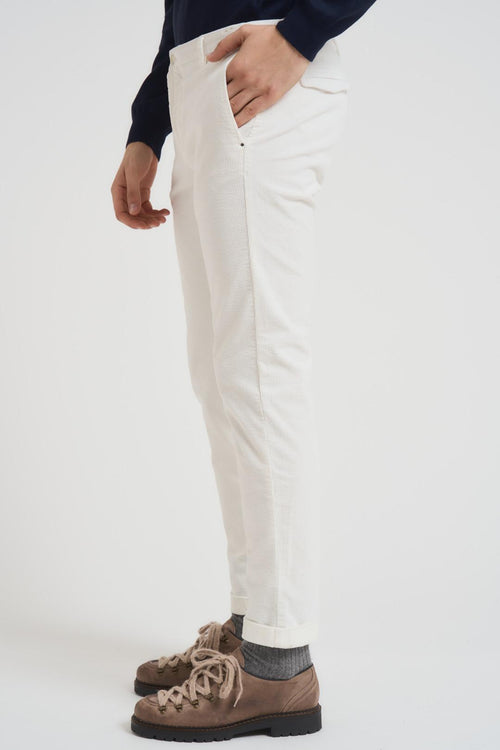 Pantalone uomo skinny a costine panna - 2