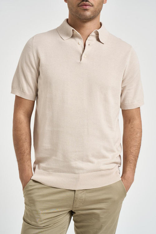Polo uomo in maglia beige