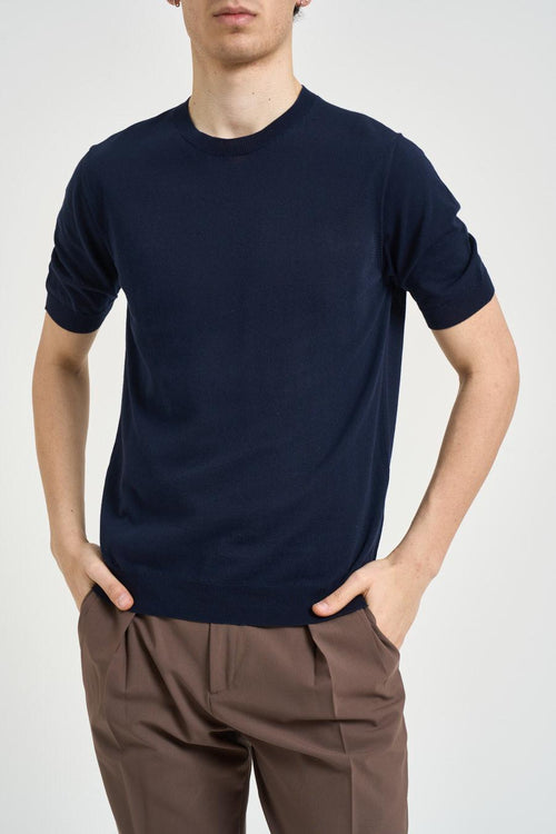 T-shirt uomo in maglia blu notte
