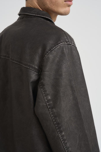 Giubbotto uomo in pelle nero - 5