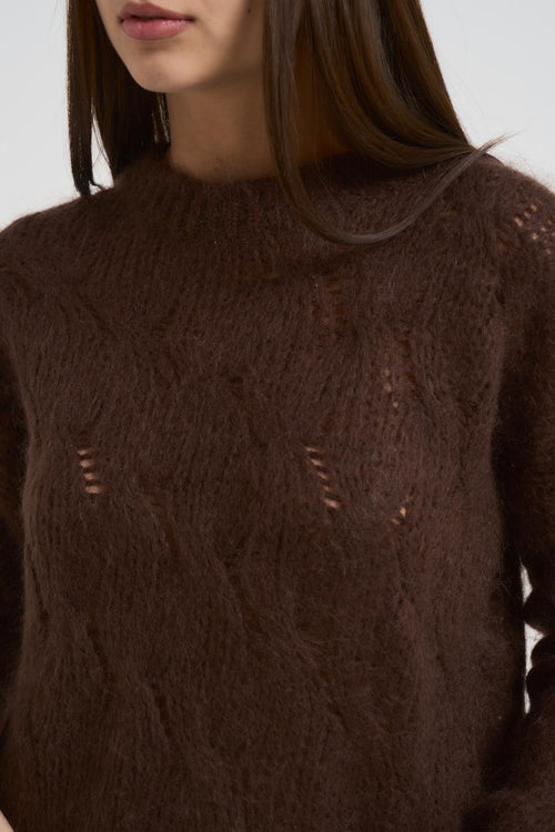 Maglia donna a trecce moro - 2