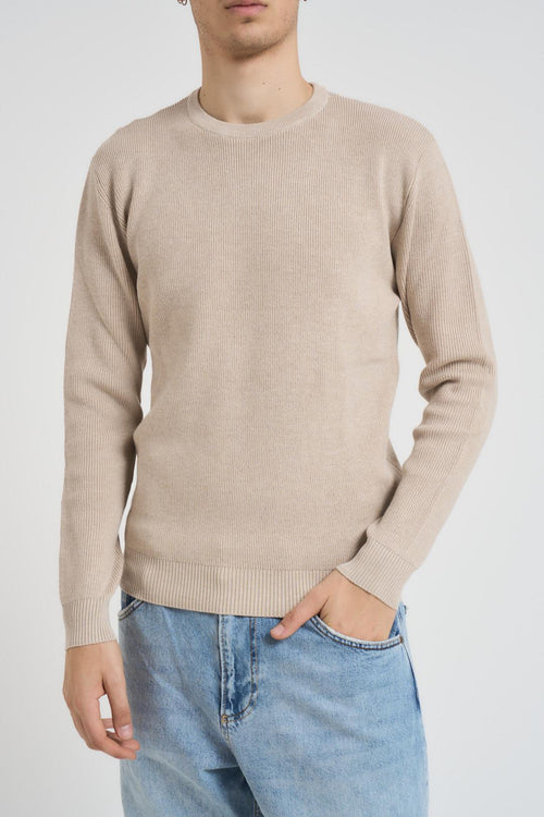 Maglia uomo girocollo beige