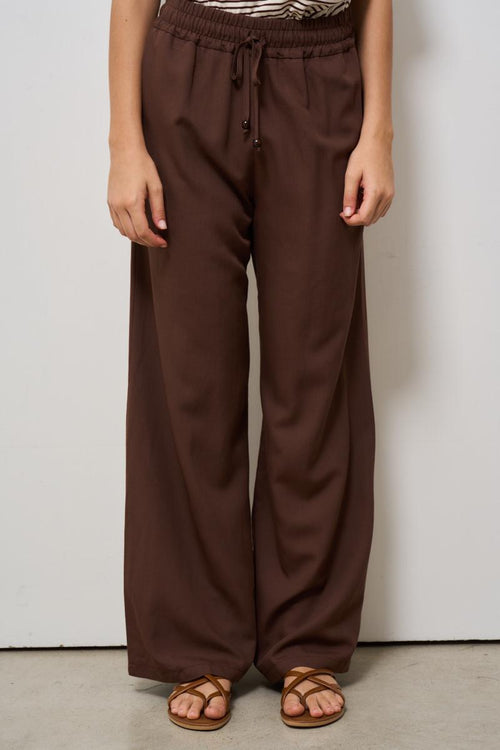 Pantalone donna a palazzo marrone