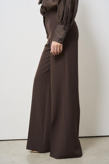 Brown palazzo pants for women - 3