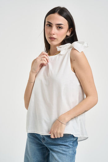 Top donna in mussola bianca - 3