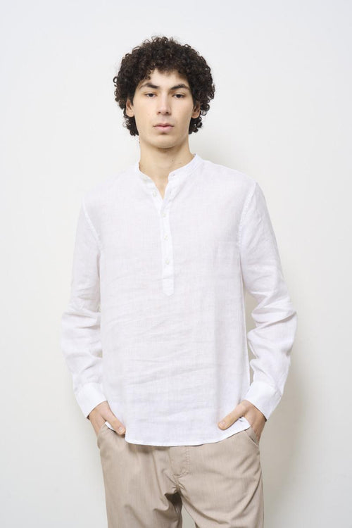 Camicia uomo alla coreana bianca