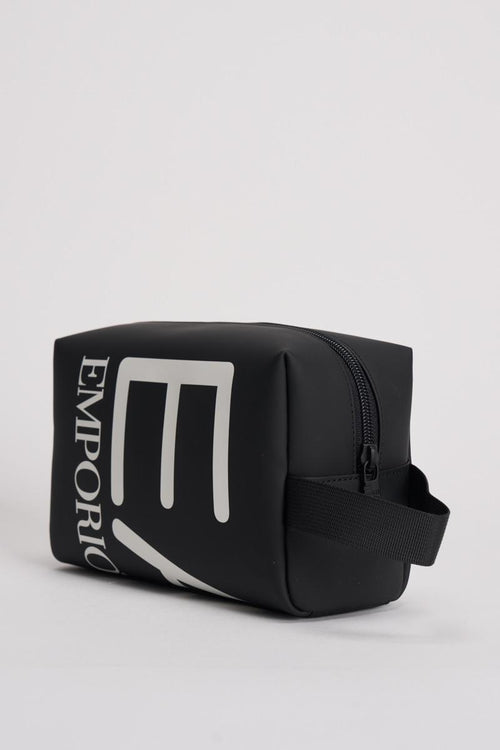Beauty case uomo nero con logo bianco - 2