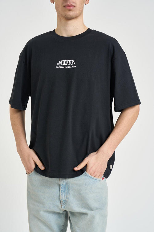 T-shirt uomo con stampa Mickey Mouse nera