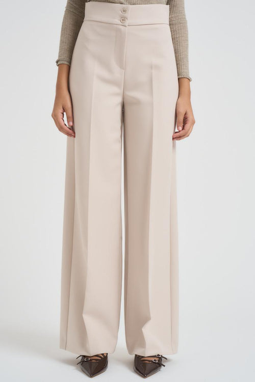 Pantalone donna dritto panna