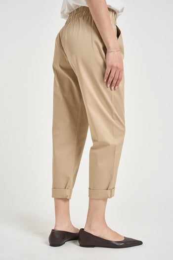Pantalone donna cropped beige - 5