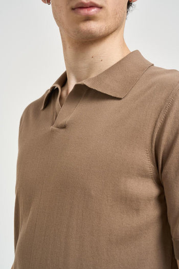 Polo uomo in maglia tabacco - 3