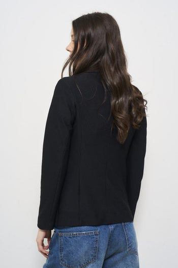 Women's black single breasted jacket - 3