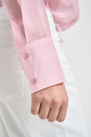 Camicia donna semitrasparente rosa - 5