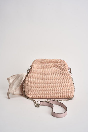 Borsa donna in rafia rosa - 4