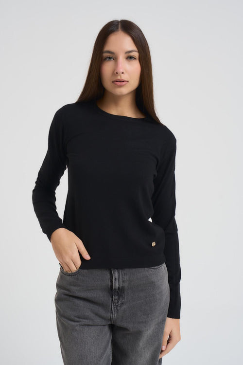 Maglia donna girocollo nera