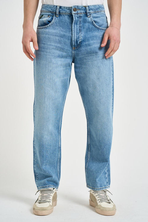 Jeans uomo regular in denim medio
