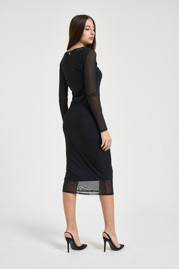 Abito donna aderente nero - 3