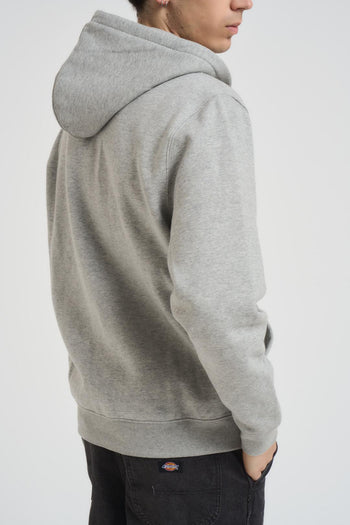 Felpa uomo con cappuccio e zip grigia - 3