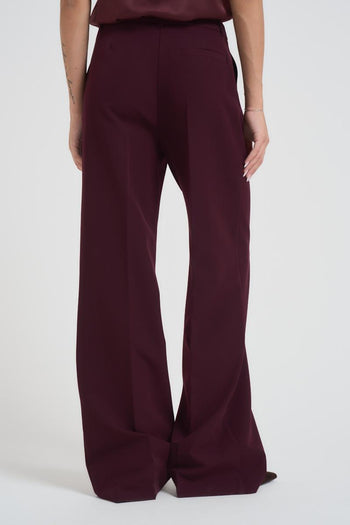 Pantalone donna a palazzo bordeaux - 5