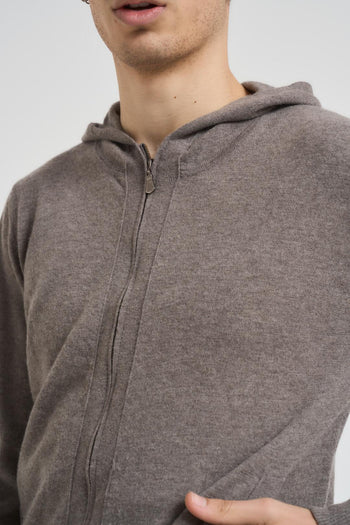 Maglia uomo con cappuccio tortora - 3