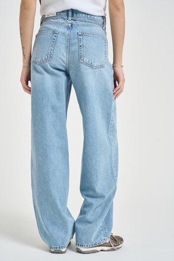 Jeans donna balloon in denim blu chiaro - 4
