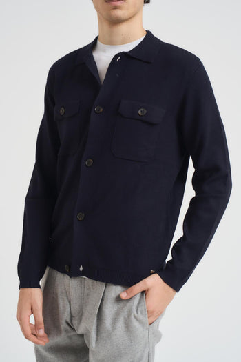 Giacca camicia uomo blu - 3