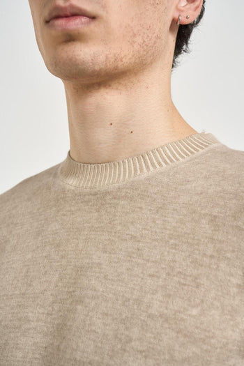 T-shirt uomo in maglia beige - 3